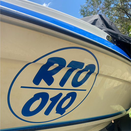 Boat Rego Stickers